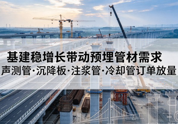 通城基建稳增长带动预埋监测管材需求，声测管、沉降板、注浆管订单持续放量